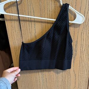 Zara: asymmetrical cropped tank top, black